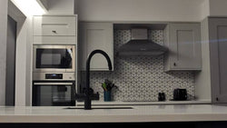 Image of Fohen matt black tap in a stylish kitchen