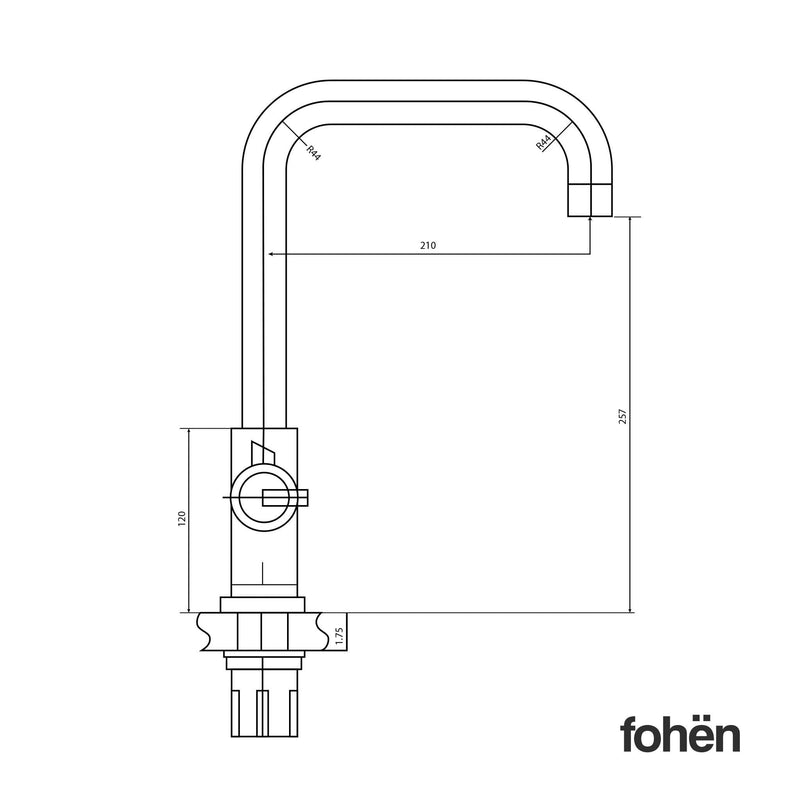 Fohen Fohen Flagro Brushed Gold Instant Boiling Water Kitchen Tap