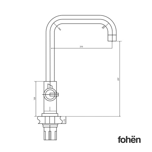 Fohen Fohen Flagro Brushed Gold Instant Boiling Water Kitchen Tap