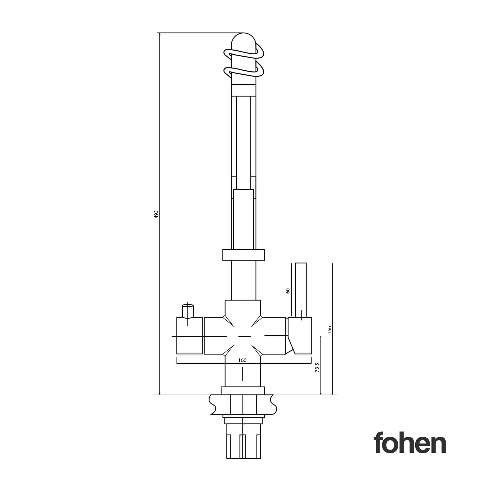 Fohen Fohen Flex | Brushed Gold Boiling Water Tap | Flexible Spout