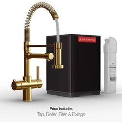 Image of Fohen Fohen Flex | Brushed Gold Boiling Water Tap | Flexible Spout