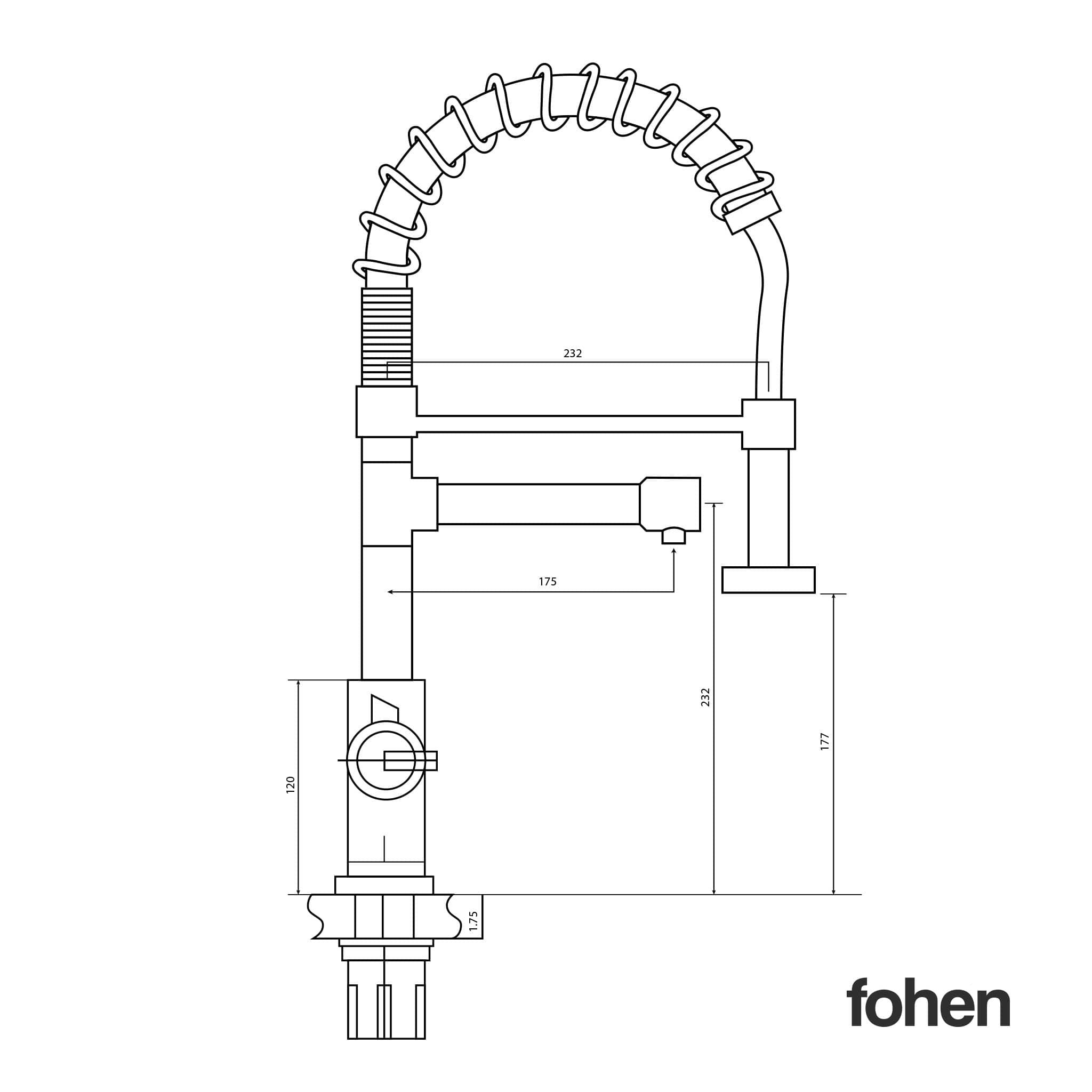 Fohen Fohen Flex | Matt Black Boiling Water Tap | Flexible Spout