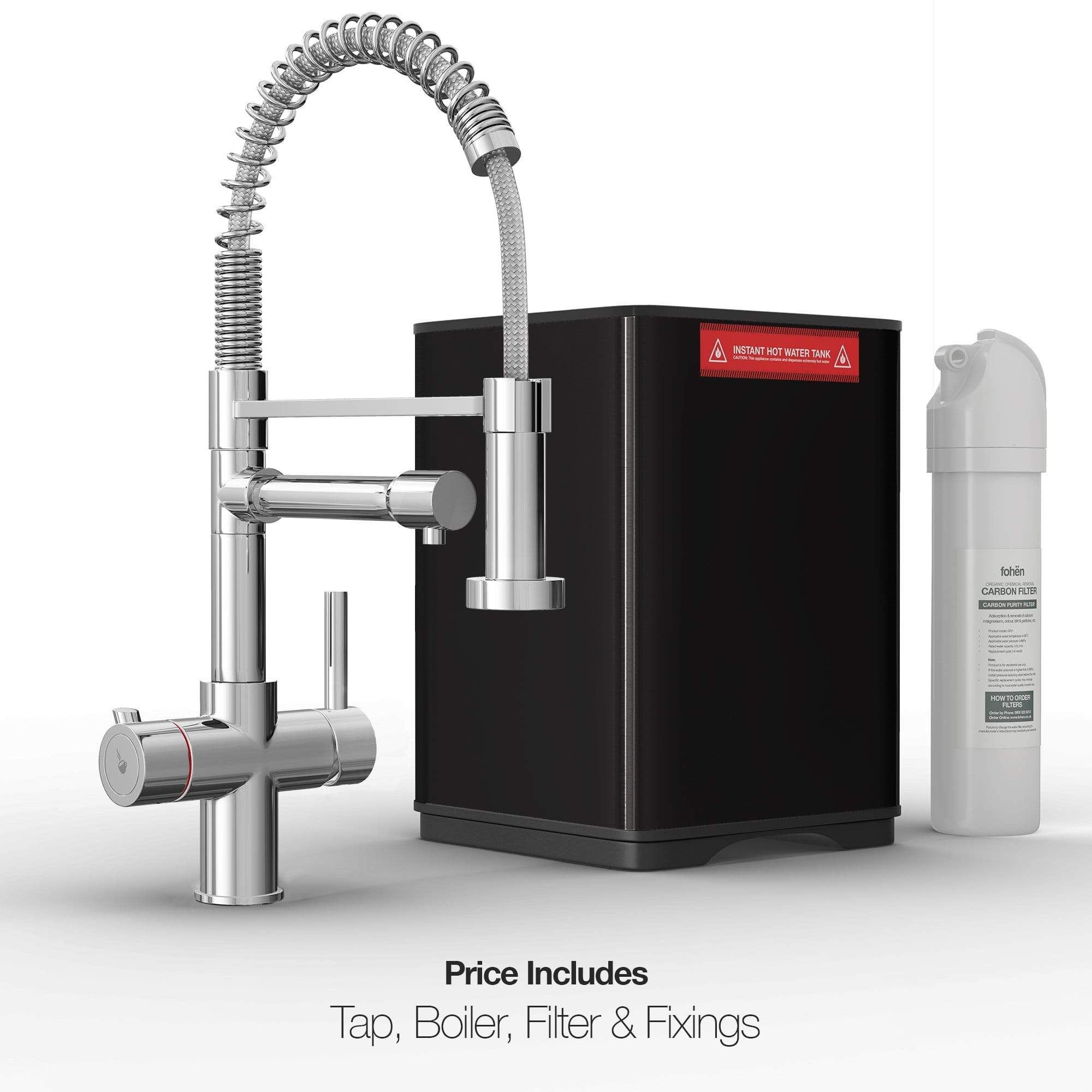 Fohen Fohen Flex Polished Chrome Boiling Water Tap | Flexible Spout