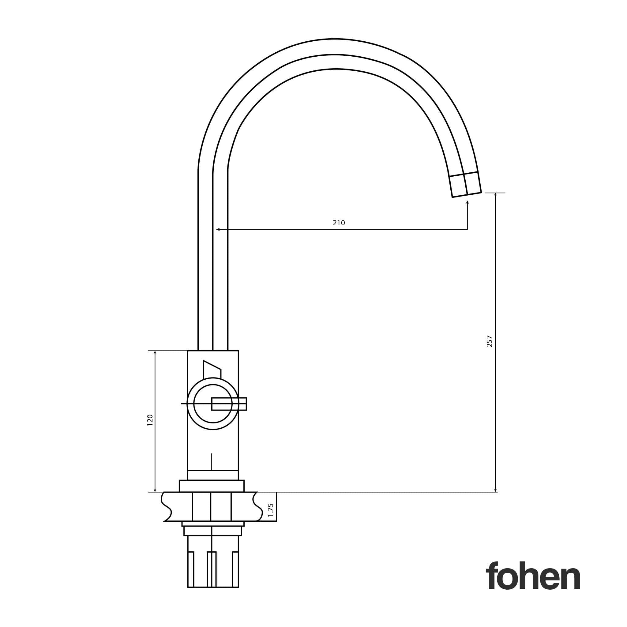 Fohen Fohen Brushed Gold 3-in-1 Boiling Water Tap