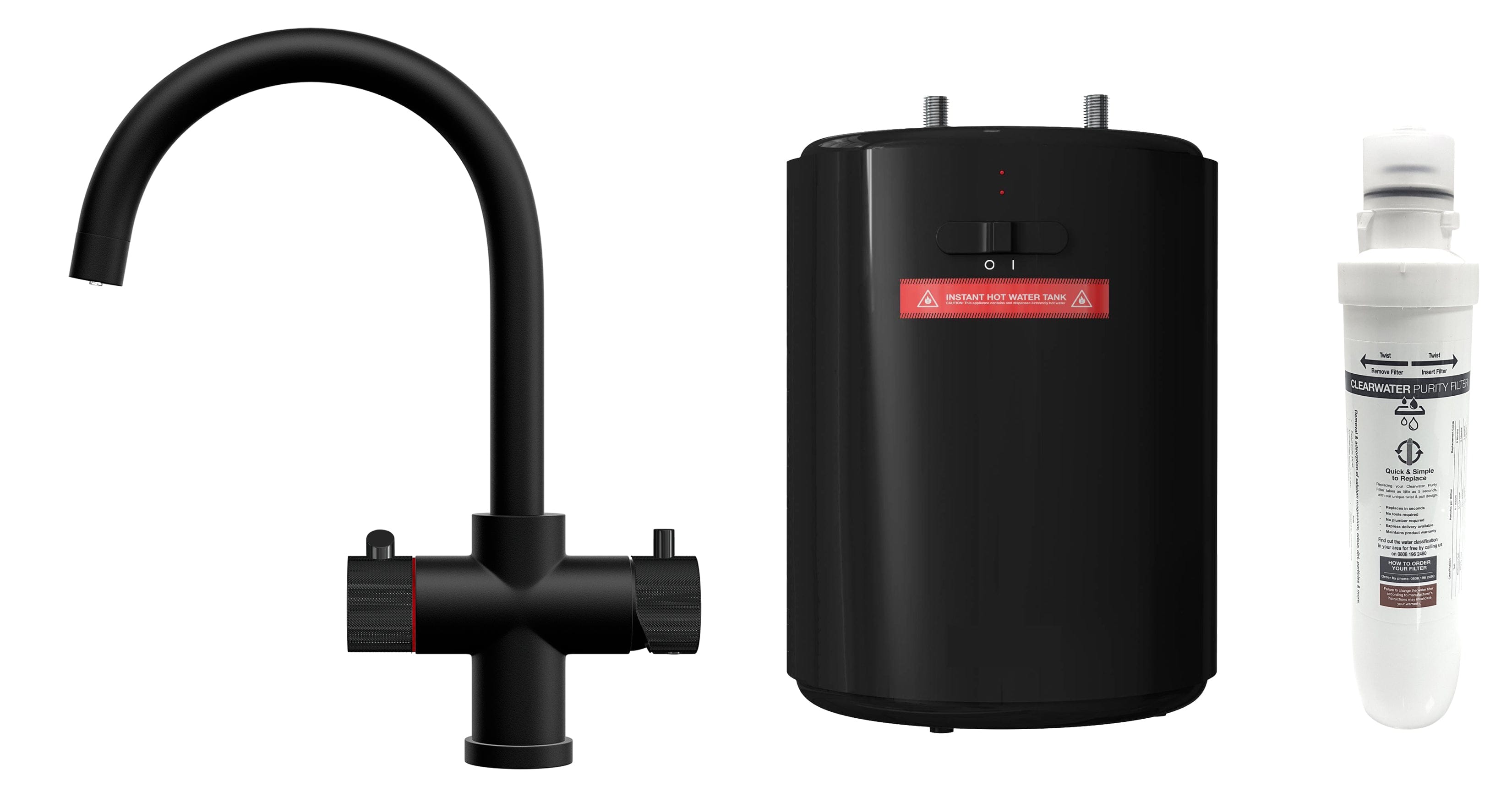 Fohen Fohen Focetti | Black Boiling Water Kitchen Tap