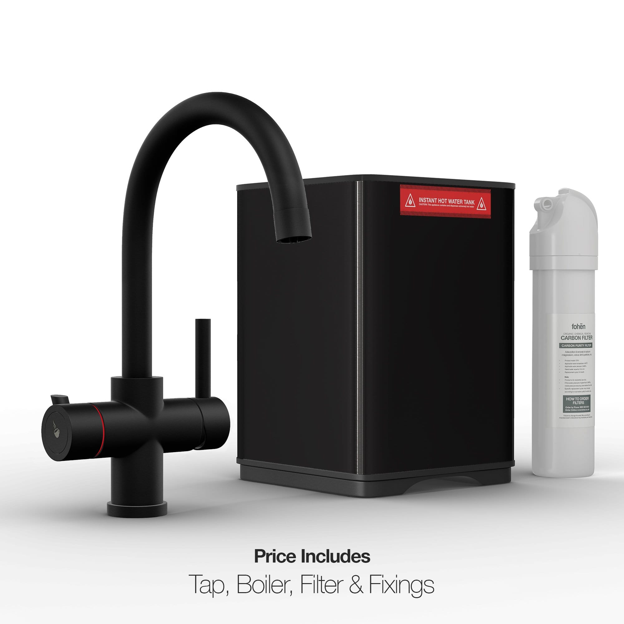 Fohen Fohen Furnas | Matt Black Instant Boiling Water Tap